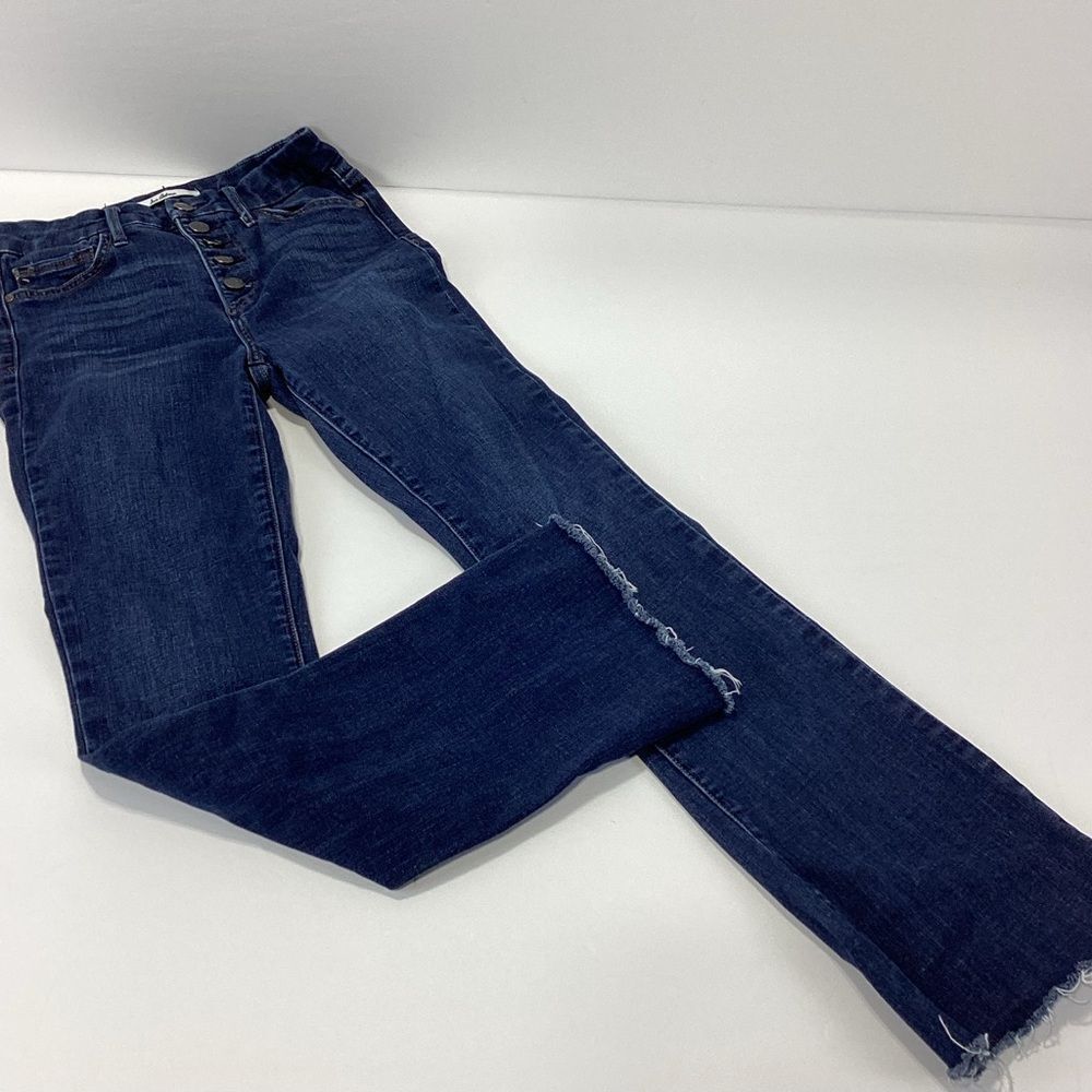 Sam Edelman The Stiletto Boot Jeans High Rise Bootcut Size 25 Raw Hem